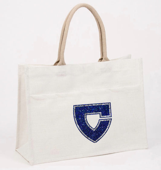 Jute Pocket Tote in White