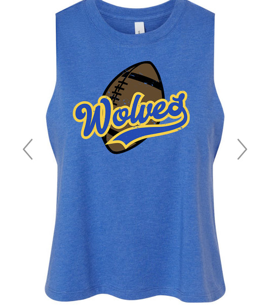 Wolves Football racerback crop tank