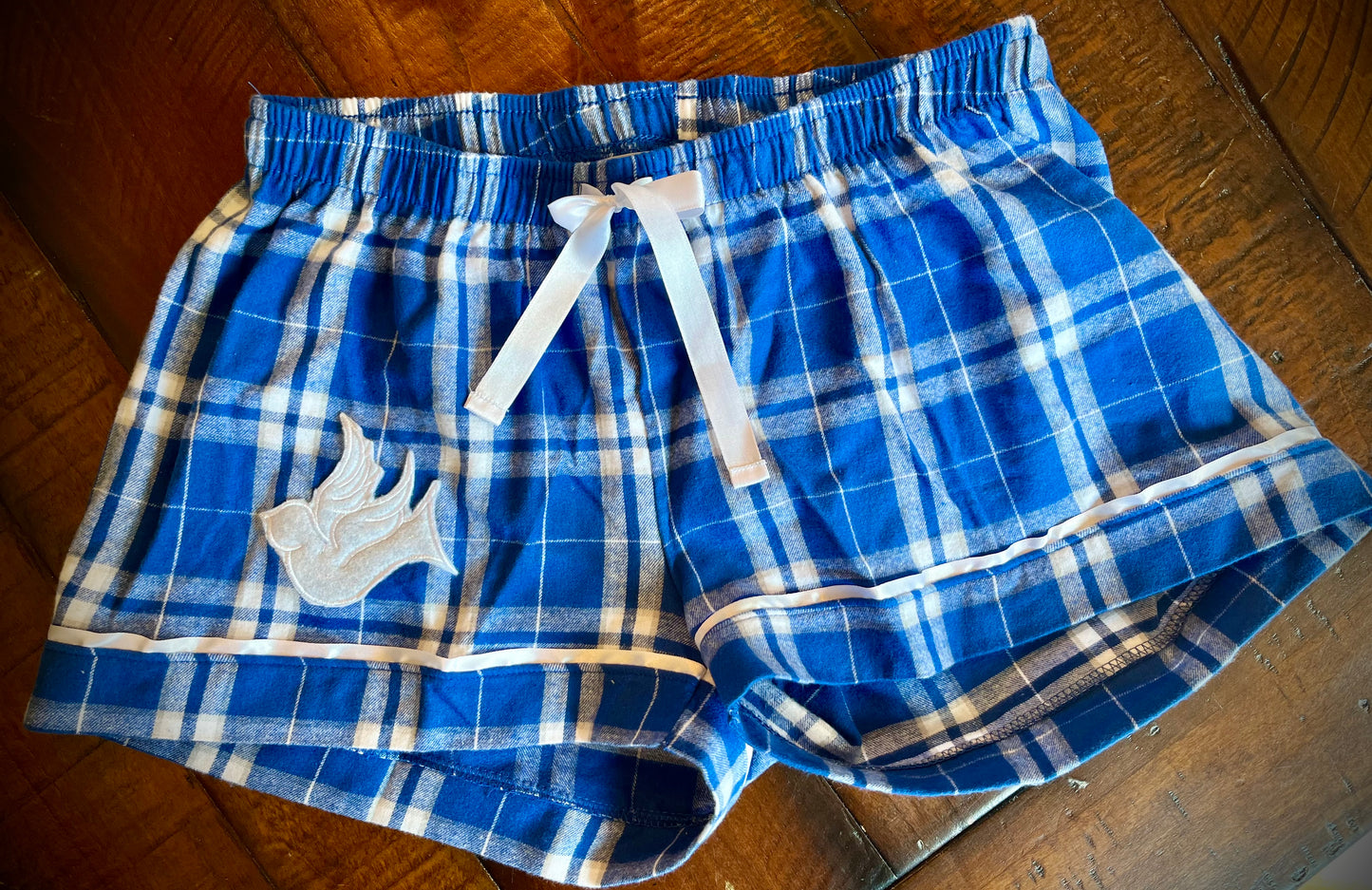 SSA Doves Flannel Sleep Shorts with Dove Appliqué