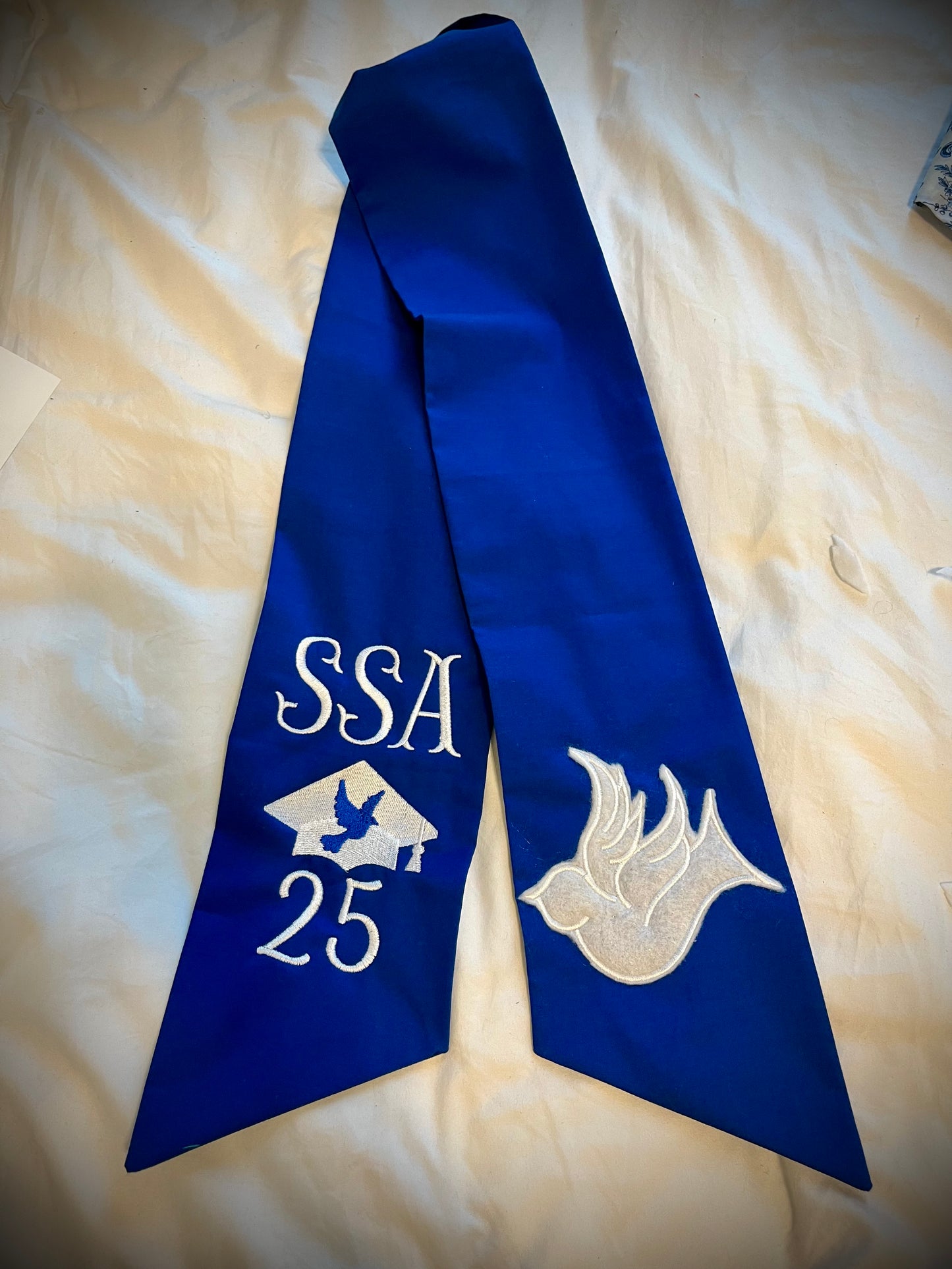 SSA Dove Royal Blue Wreath Sash