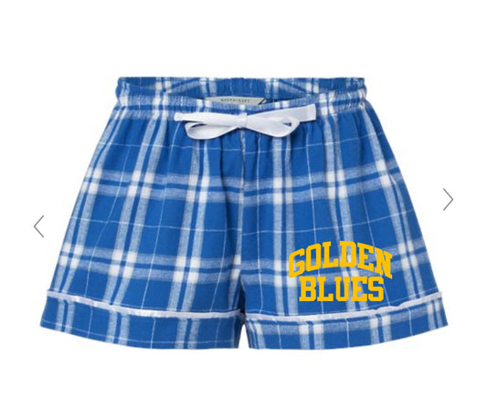 Golden Blues Flannel Sleep Shorts