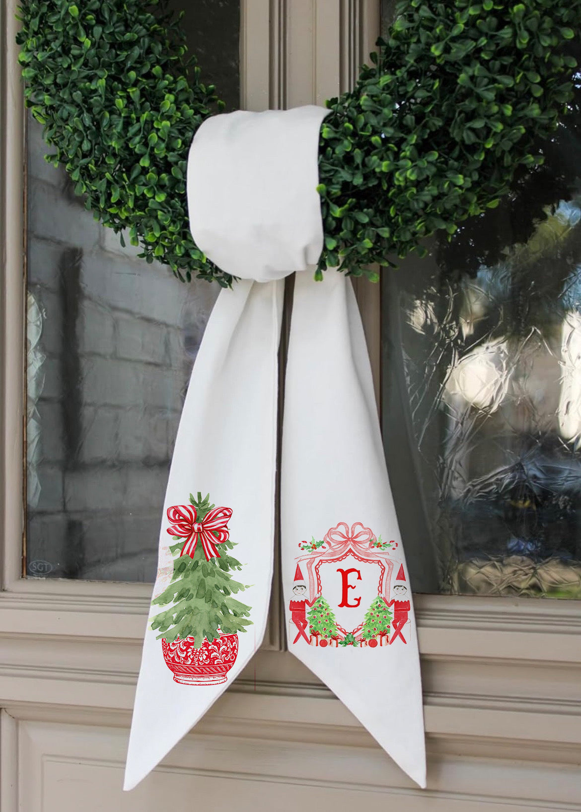 Christmas Elf Wreath Sash