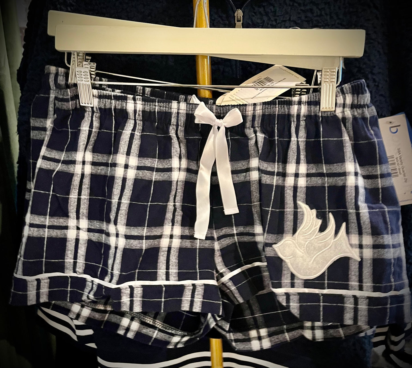 SSA Doves Navy and White Flannel Pajama Shorts