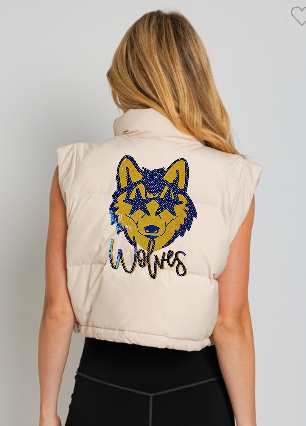 Sequin Wolves Jacket Vest