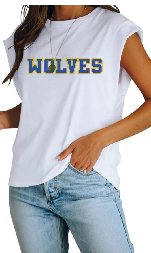 Wolves Cap Sleeve Muscle tee