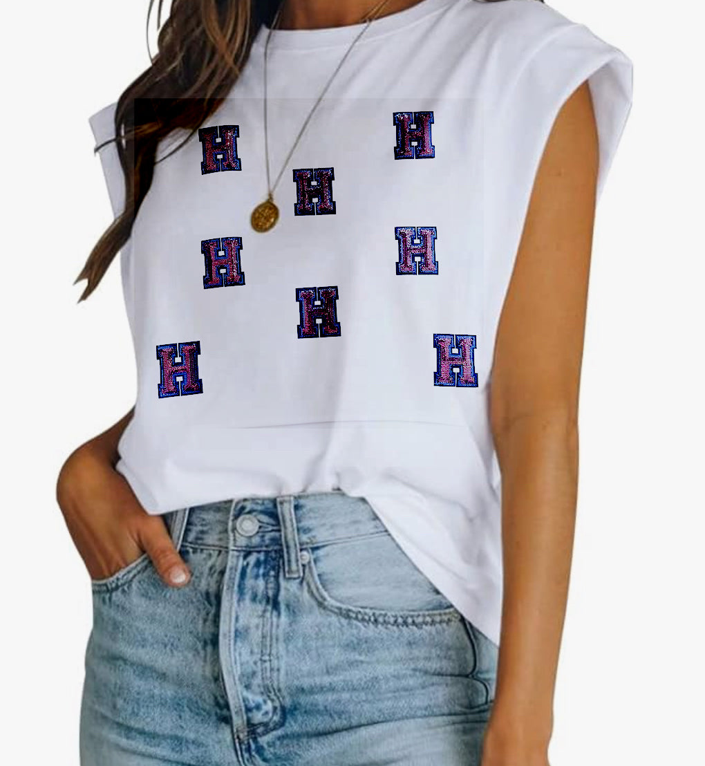 Hannan Hawks Sequin Muscle Tee