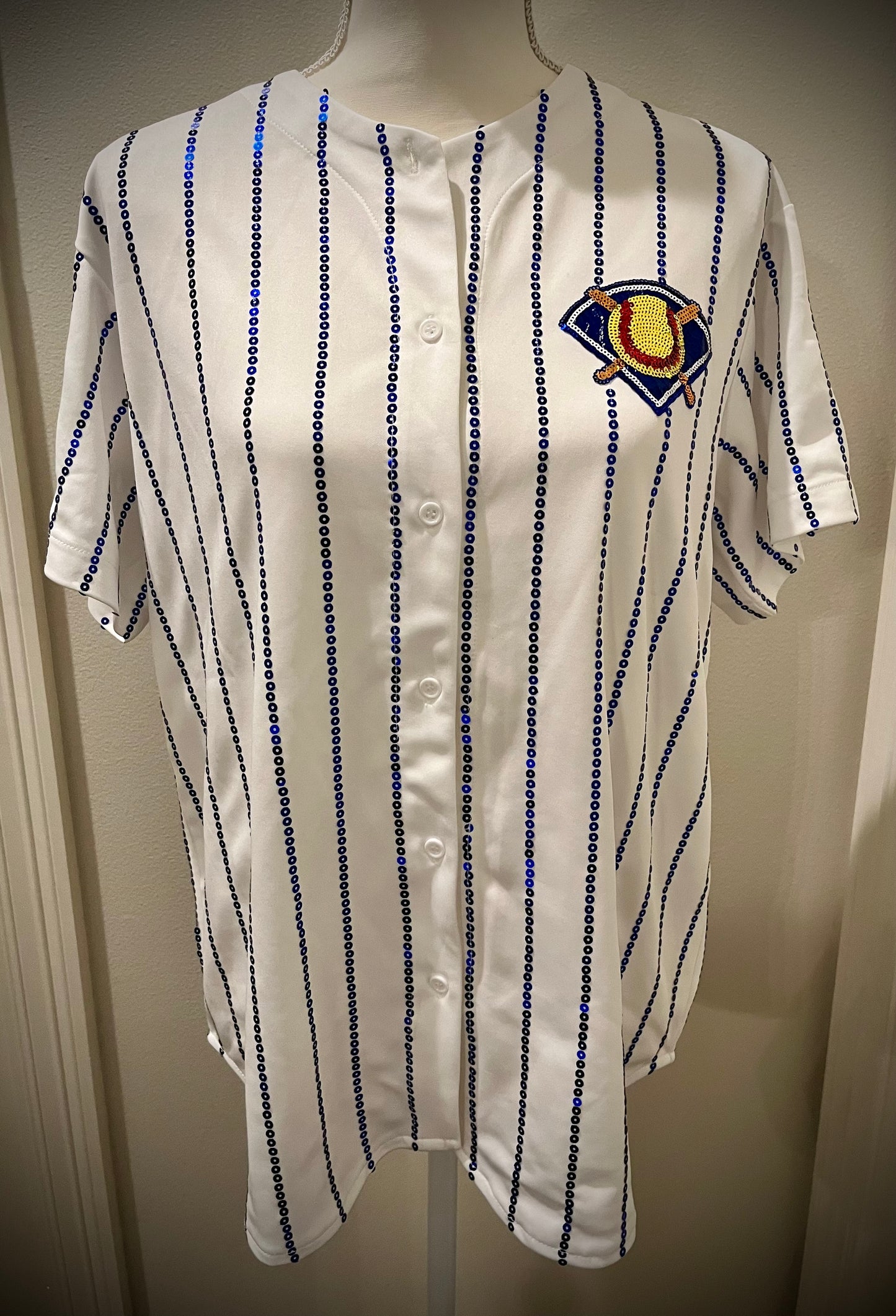 Sequin Royal Blue Baseball/Softball Jersey