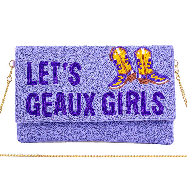 Let's Geaux Girls Beaded Clutch