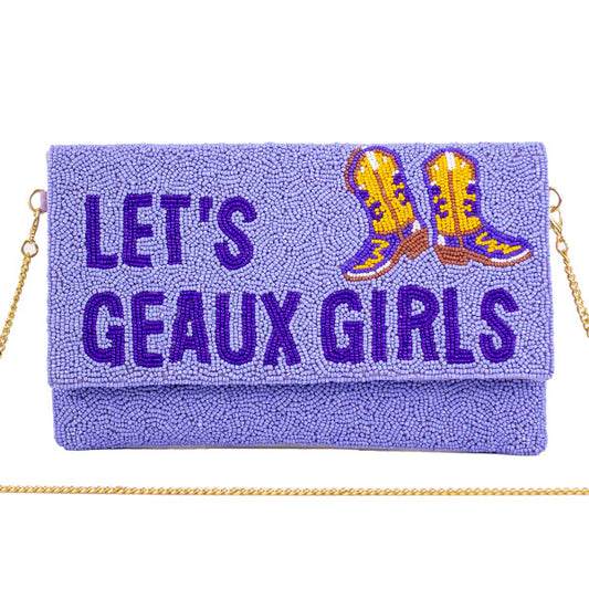 Let's Geaux Girls Beaded Clutch