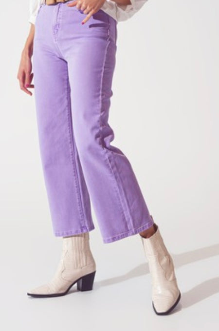 Wide Leg Jeans in Purple