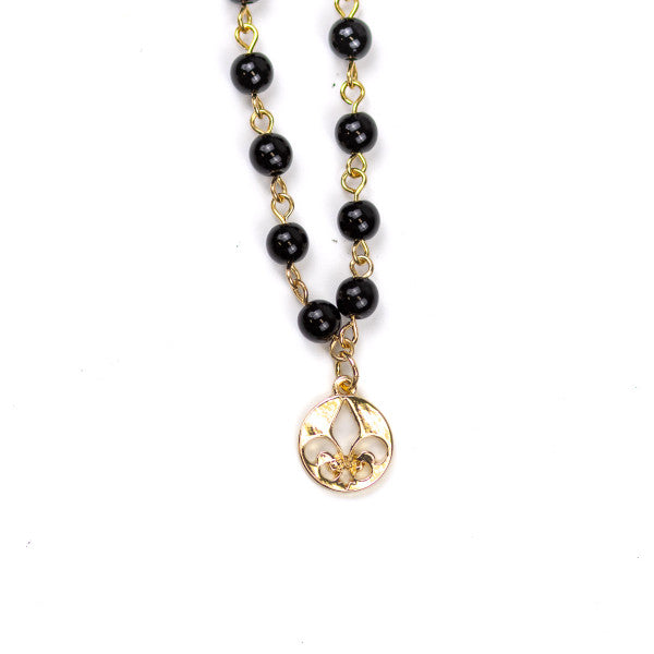 Fleur De Lis Beaded Necklace