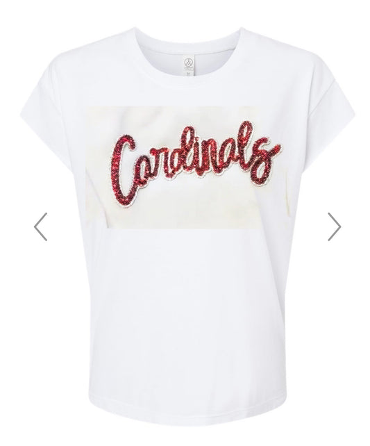 Cardinals Sequin Muscle Tee