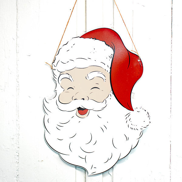 Santa Door Hanger White/Red 14.75x19.75