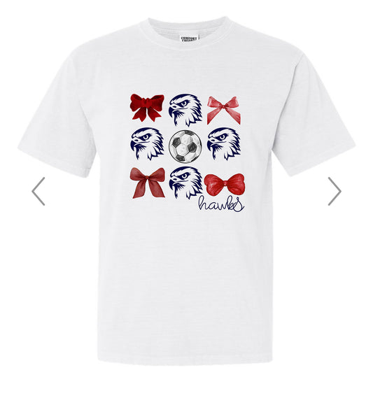 Hawks Coquette Bow and Soccer T-Shirt