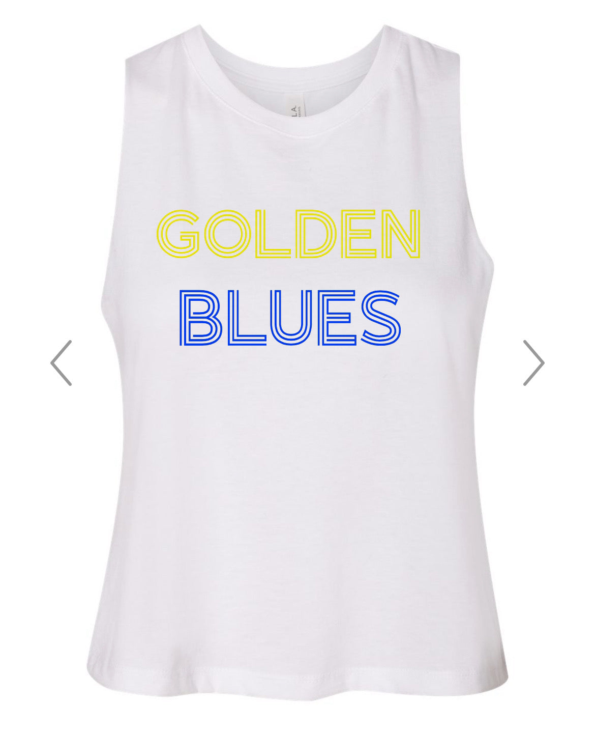 Golden Blues Retro Racerback Crop Tank