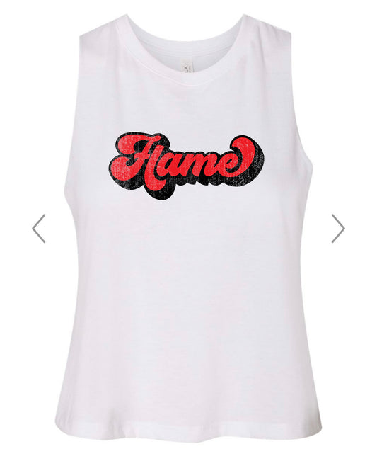 Flame Crop Racerback Tank