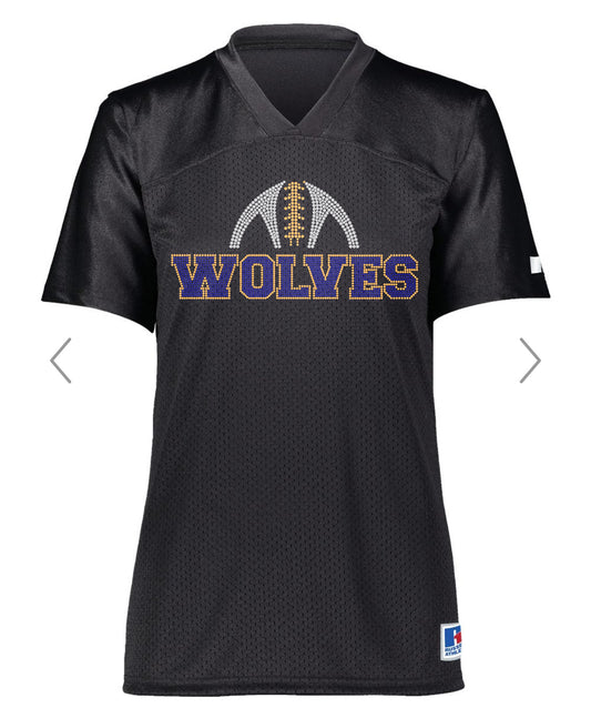 Wolves Football Rhinestone Women’s Jersey