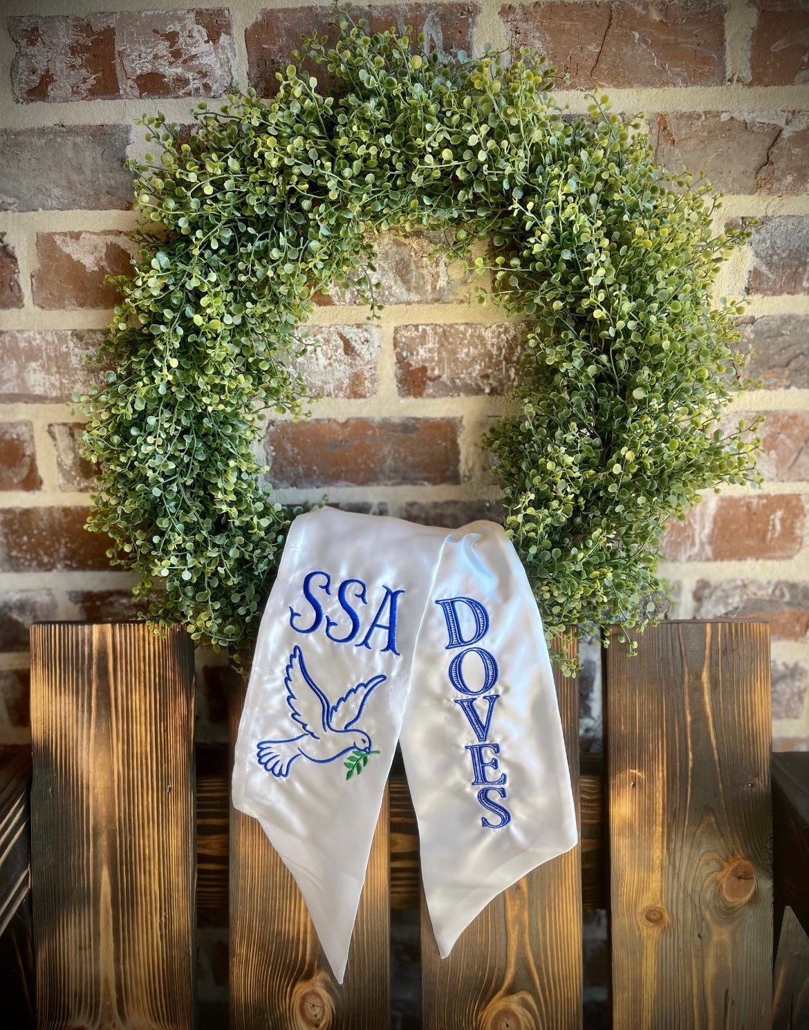 SSA Dove Wreath Sash