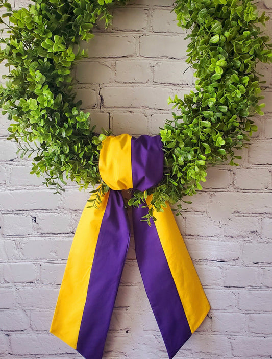 Geaux Tigers Purple and Gold  Wreath Sash