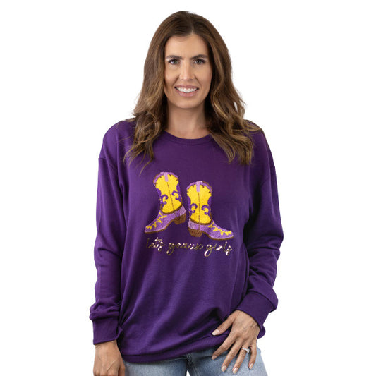 Let's Geaux Girls Sequin Sweatshirt