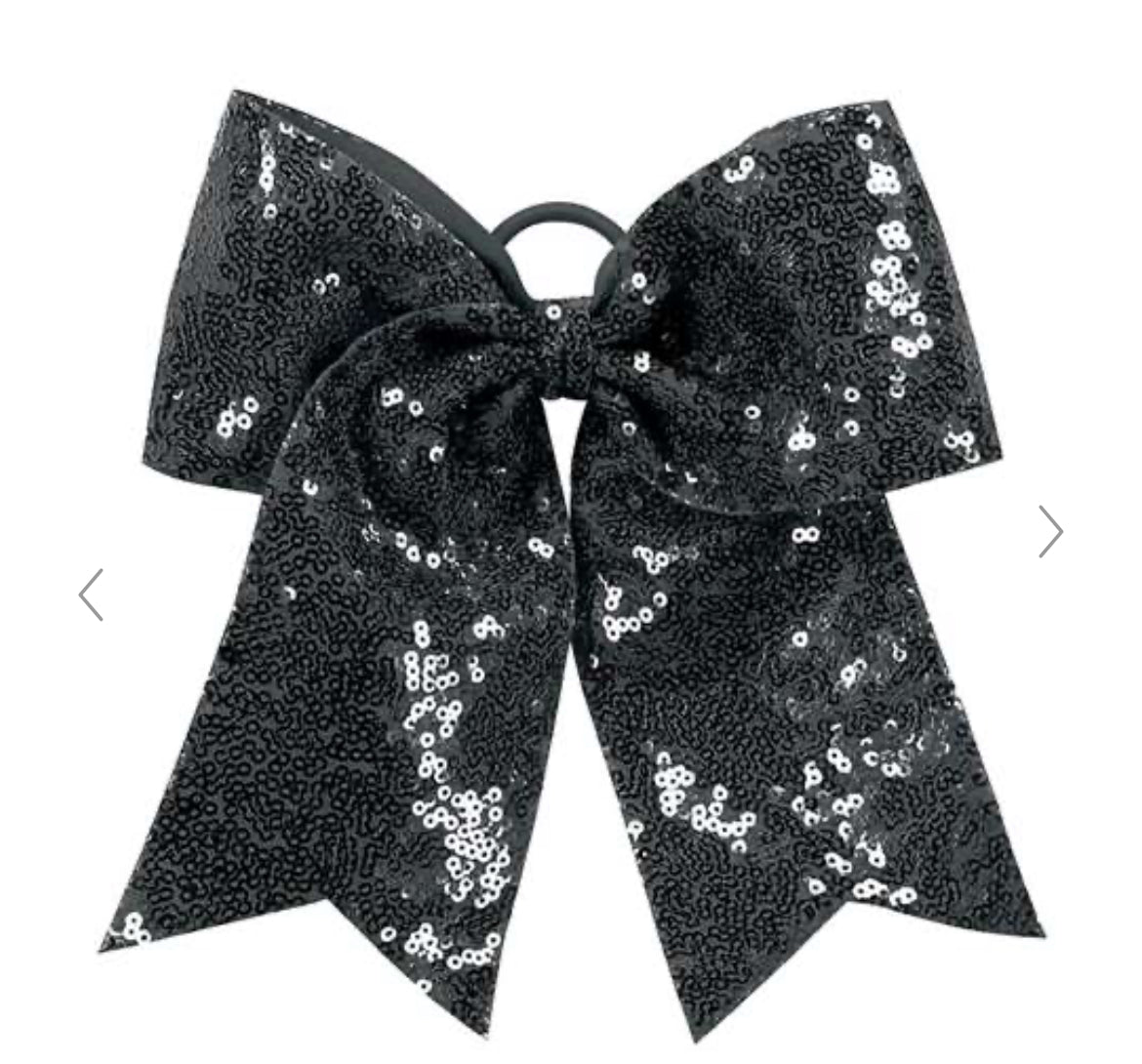 Black Sequin Bow