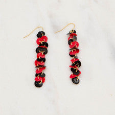 Spirit Sequin Earrings in Red & Black