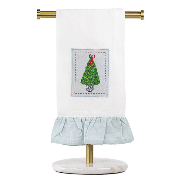 Christmas Topiary Ruffle Hand Towel