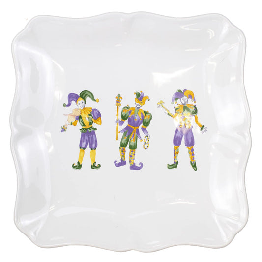 Mardi Jester Square Platter in Platter