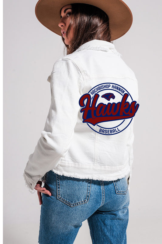 Hawks Baseball Raw Edge Jean Jacket