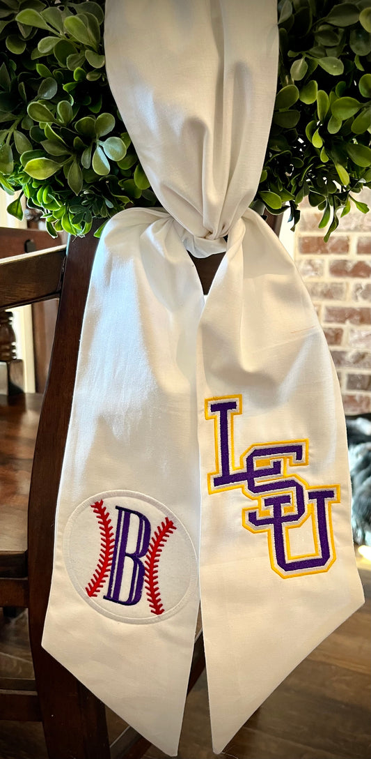 Tiger Baseball Wreath Sash