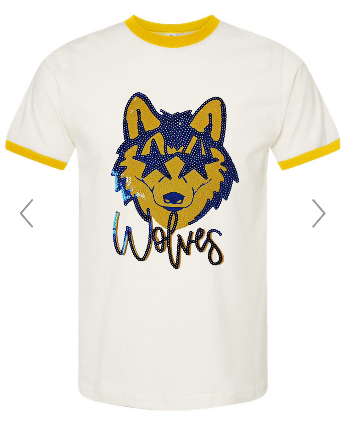 Sequin Wolves Ringer Tee