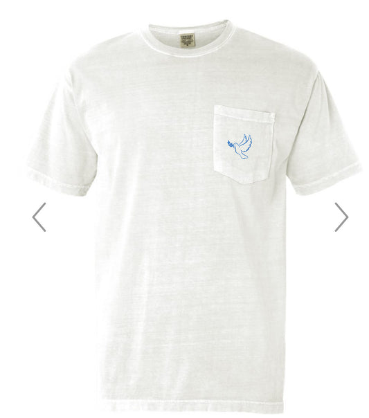 Embroidered Dove Pocket Tee