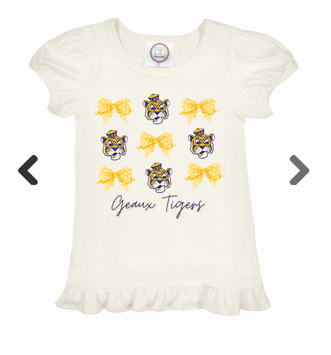 Girl’s Tiger and Bows Ruffle Shirt