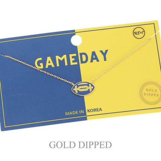 Blue and Gold Football Necklace