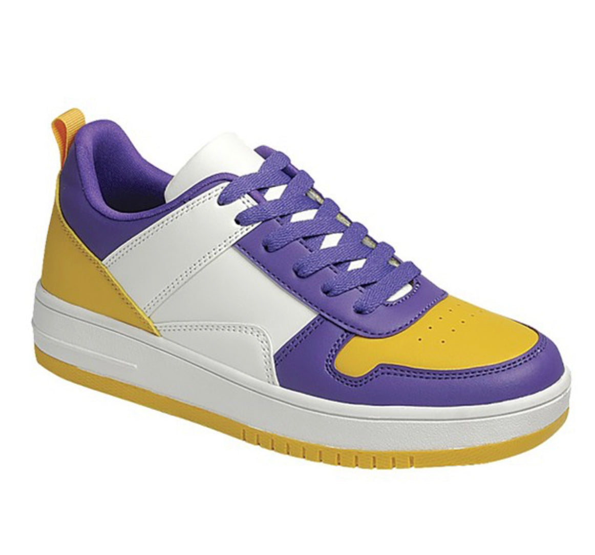 Purple and Yellow Sneaker