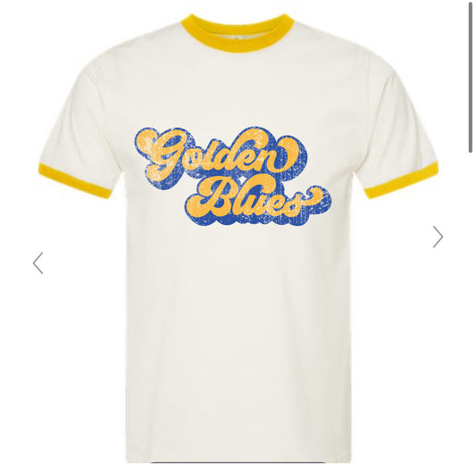 Golden Blue Ringer Tee