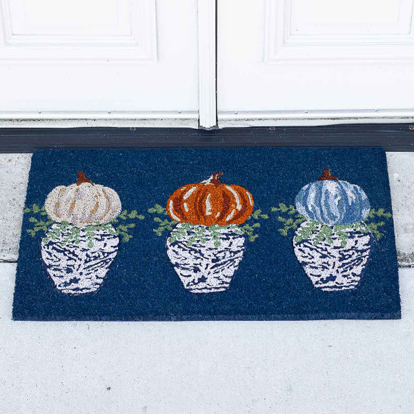 Pumpkin Topiary Coir Doormat