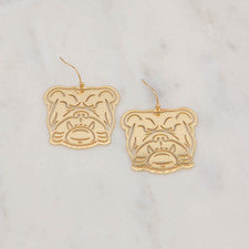 Bulldog Face Earrings