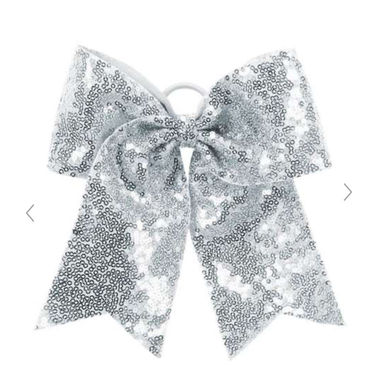 Silver Sequin Bow