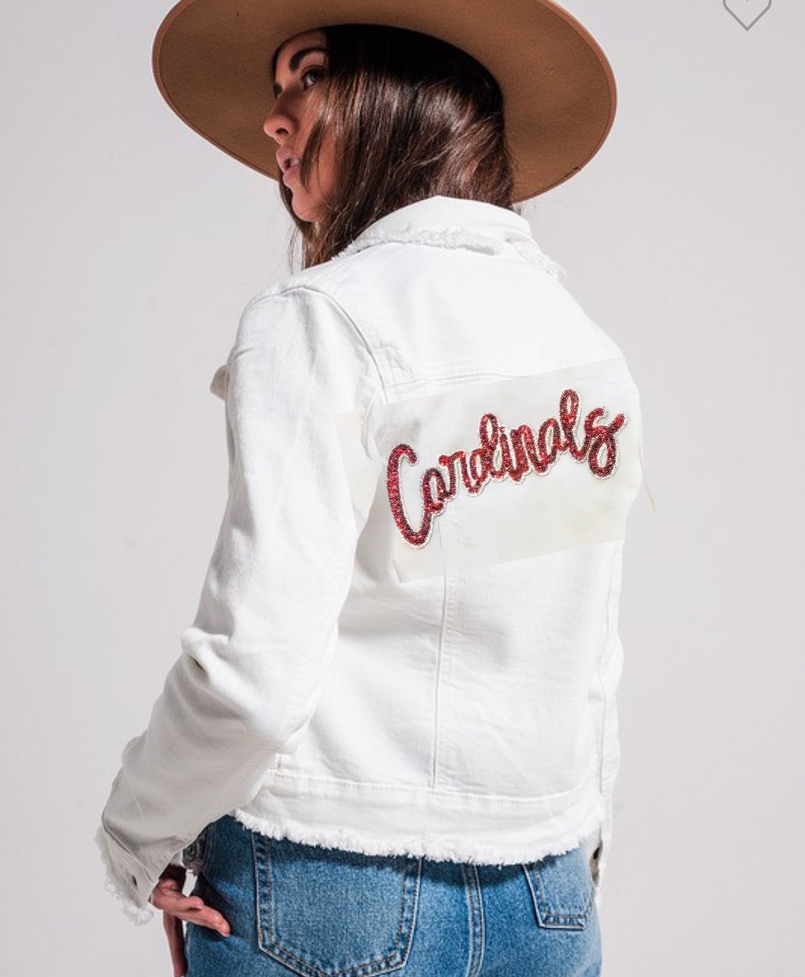 Cardinals Frayed Jean Jacket