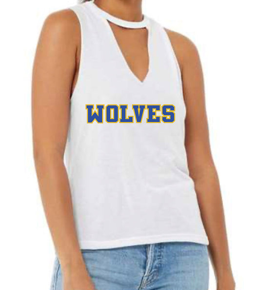 Wolves Flowy Cut Neck Tank