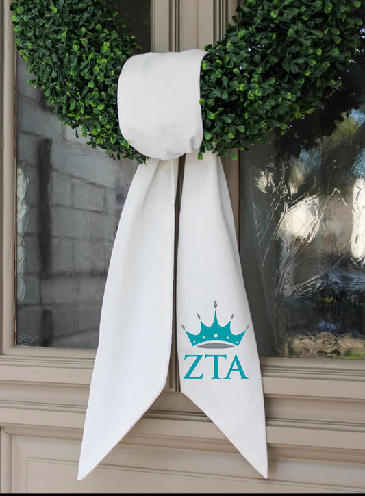 ZTA Sorority Wreath Sash