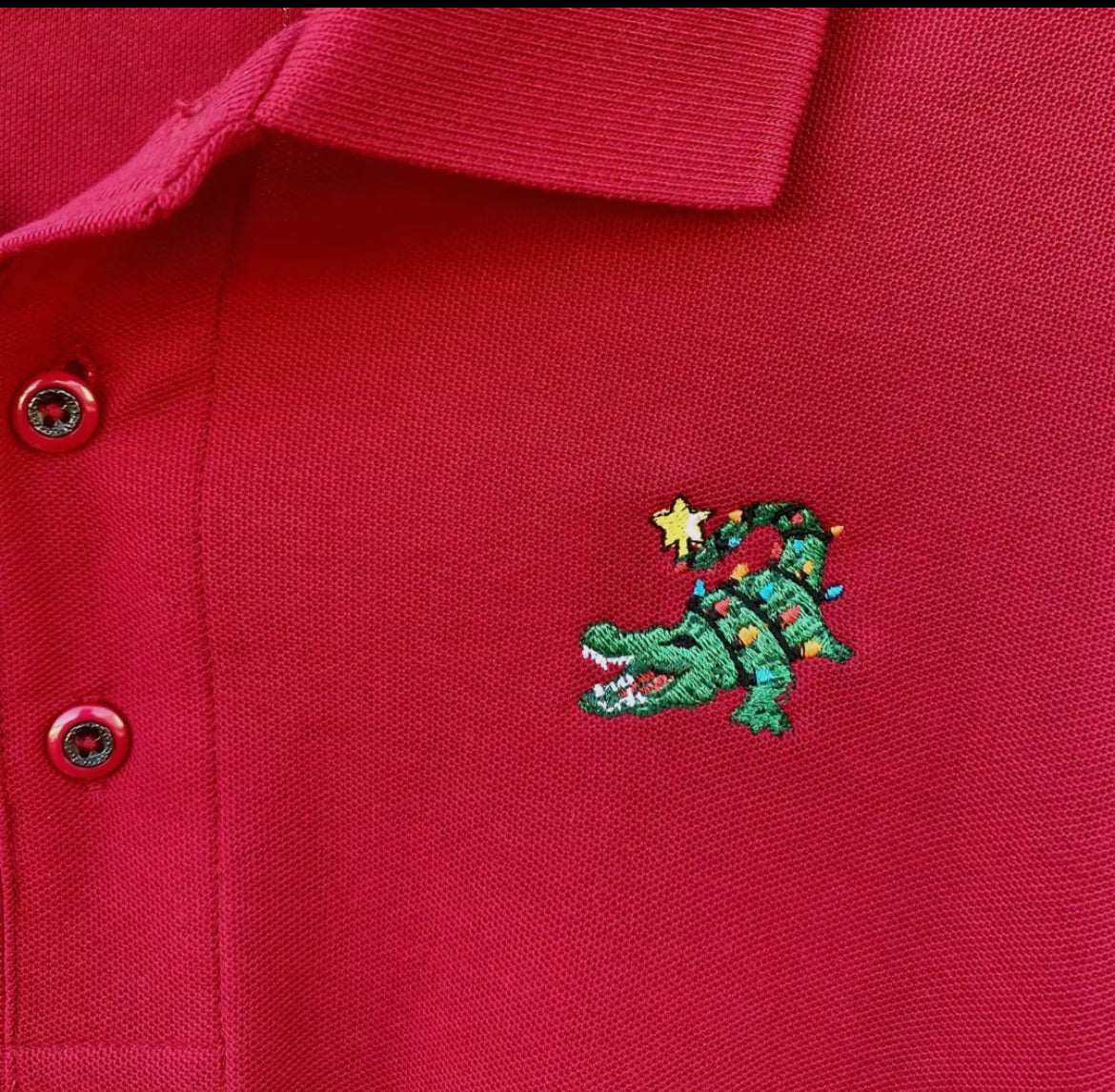 New Orleans Christmas Boys Alligator polo