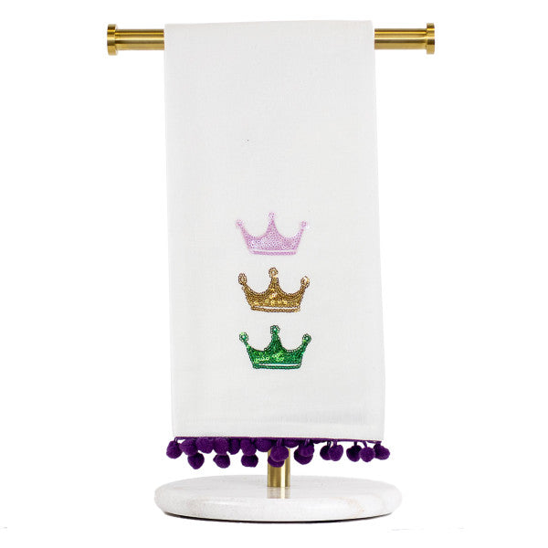 Victoria Crown Pom Pom Hand Towel