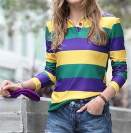 Mardi Gras Stripe Polo