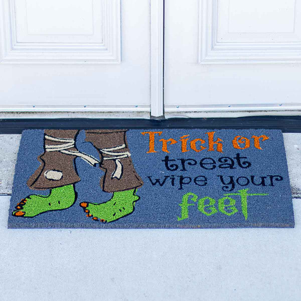 Trick or Treat Wipe Your Feet Coir Doormat