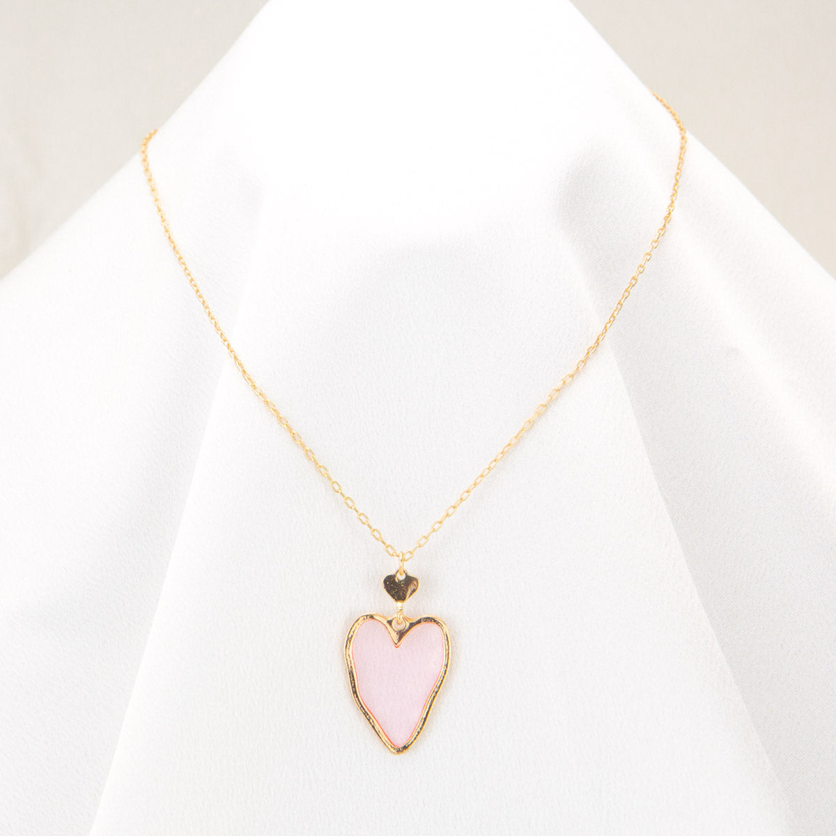 Devotion Heart Necklace in Pink