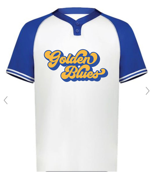 Golden Blues Retro Henley Jersey