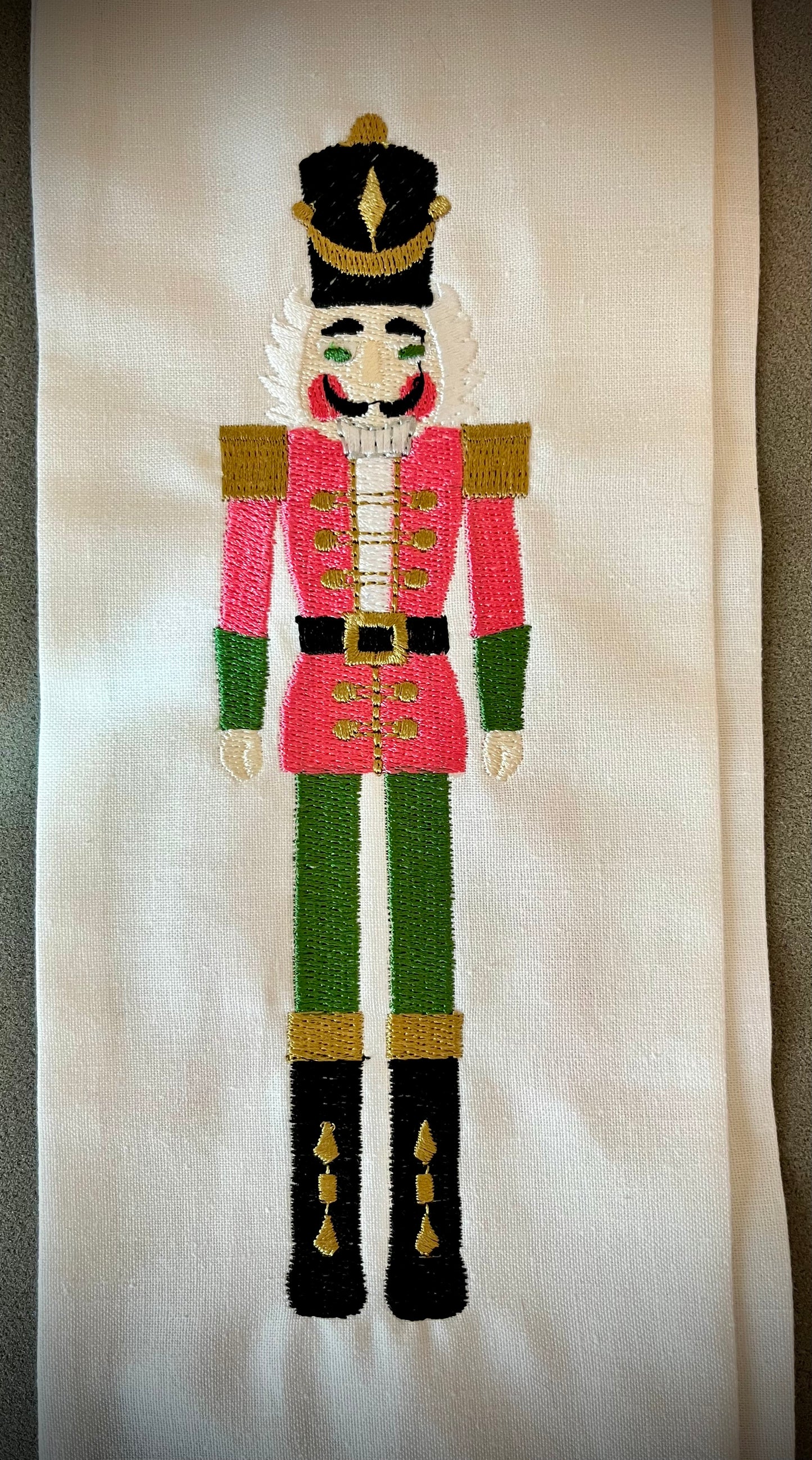 Red and Green Nutcracker Christmas Sash