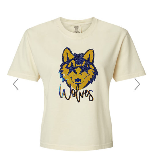 Wolves Sequin Boxy Tee
